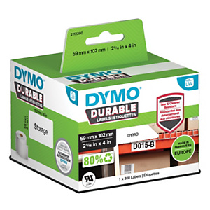 Dymo 2112290 Etiquetas LW Durable 59 x 102 mm 1 rollo Dymo 2112290 Etiquetas LW Durable 59 x 102 mm 1 rollo