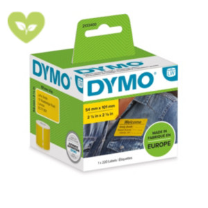 DYMO 2133400 Etichette LabelWriter per spedizione/badge, Adesivo permanente, 54 x 101 mm, Giallo (rotolo 220 etichette) DYMO 2133400 Etichette LabelWriter per spedizione/badge, Adesivo permanente, 54 x 101 mm, Giallo (rotolo 220 etichette)