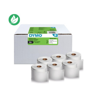 Dymo 2177565 Étiquettes LabelWriter 4XL / 5XL extra larges blanches autocollantes prédécoupées 102 x 210 mm pour colis DHL - boîte de 6 rouleaux de 140 étiquettes
