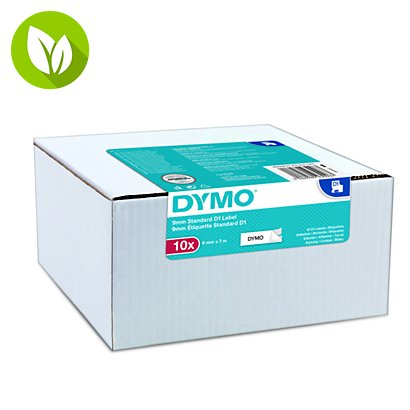 Dymo cinta D1 2093096 9 mm x 7 m negro sobre blanco Pack 10 unid - 1