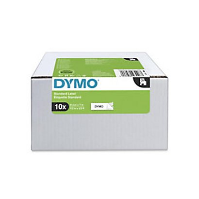 Dymo D1 2093096 Ruban pour titreuse, écriture Noir / fond Blanc - 9 mm x 7 m, modèle S0720680 - Boîte de 10 rubans