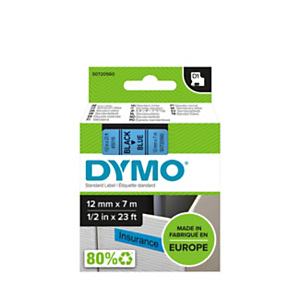 Dymo D1 Standard Nero su blu 12 mm x 7 m Dymo D1 Standard Nero su blu 12 mm x 7 m