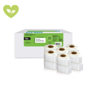 DYMO Etichette in rotolo LabelWriter 25 x 54 mm, Adesivo permanente, Bianco, Multipack 12 rotoli da 500 etichette DYMO Etichette in rotolo LabelWriter 25 x 54 mm, Adesivo permanente, Bianco, Multipack 12 rotoli da 500 etichette