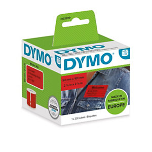 Dymo Etichette per spedizione/badge 2133399 Rosso, 101 x 54 mm