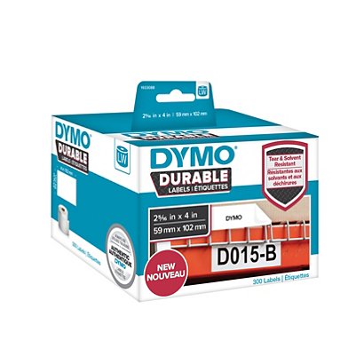 Dymo Etiquettes résistantes LW 59 mm x 102 mm - REF DYMO 1933088 - 1 rouleau de 300 étiquettes