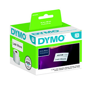 Dymo Etiquettes pour titreuse LabelWriter pour pour Badges (rouleau) - 89x41 mm - boîte de 300 étiqu