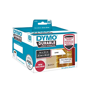 Dymo LW Durable 1933081 Etichette in rotolo, Multiuso, 25 x 89 mm, Bianco Dymo LW Durable 1933081 Etichette in rotolo, Multiuso, 25 x 89 mm, Bianco