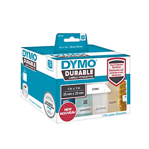 Dymo LW Durable 1933083 Etichette in rotolo, Multiuso, 25 x 25 mm, Bianco