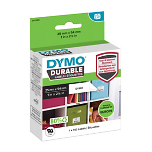 Dymo LW Durable 1976411 Etichette in rotolo, Spedizioni/Badge, 25 x 54 mm, Bianco