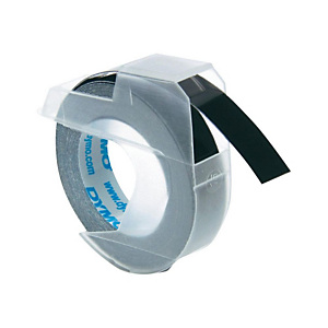 Dymo Omega Cinta autoadhesiva de poliéster, negra, 9 mm x 3 m Dymo Omega Cinta autoadhesiva de poliéster, negra, 9 mm x 3 m