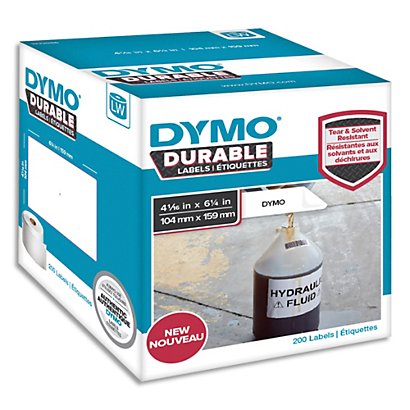 DYMO Rouleau de 200 étiquettes LabelWriter Durable 104x159mm Noir/Blanc 2112287