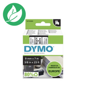 Dymo Ruban D1 9 mm S0720680 écriture noire sur fond blanc Dymo Ruban D1 9 mm S0720680 écriture noire sur fond blanc