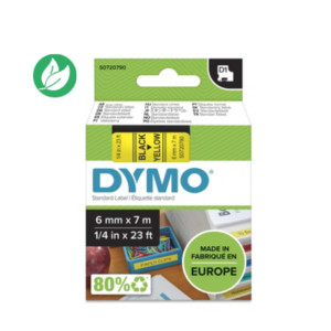Dymo Ruban D1 S0720600 pour étiqueteuse - 12 mm x 7 m - Blanc sur Transparent
