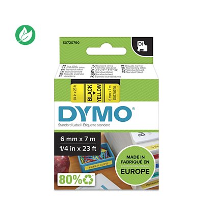 Dymo Ruban D1 S0720600 pour étiqueteuse - 12 mm x 7 m - Blanc sur Transparent - 1