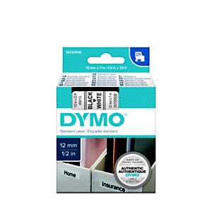 Dymo S0720530 D1 Nastro adesivo per etichettatrici Standard Nero su bianco 12 mm x 7 m