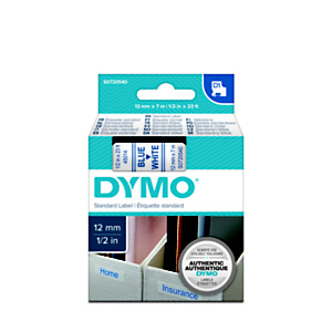 Dymo S0720540 D1 Estándar azul sobre blanco 12 mm x 7 m Dymo S0720540 D1 Estándar azul sobre blanco 12 mm x 7 m