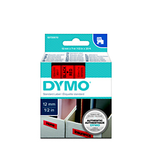 Dymo S0720570 D1 Estándar negro sobre rojo 12 mm x 7 m Dymo S0720570 D1 Estándar negro sobre rojo 12 mm x 7 m