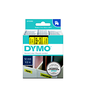 Dymo S0720580 D1 negro sobre amarillo 12 mm x 7 m Dymo S0720580 D1 negro sobre amarillo 12 mm x 7 m