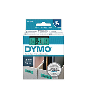 Dymo S0720590 D1 Estándar negro sobre verde 12 mm x 7 m Dymo S0720590 D1 Estándar negro sobre verde 12 mm x 7 m