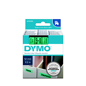 Dymo S0720590 D1 negro sobre verde 12 mm x 7 m Dymo S0720590 D1 negro sobre verde 12 mm x 7 m