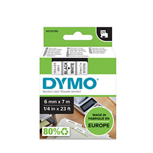 Dymo S0720780 D1 Standard Nero su bianco 6 mm x 7 m Dymo S0720780 D1 Standard Nero su bianco 6 mm x 7 m