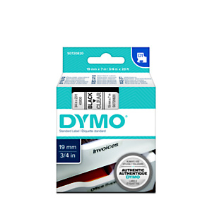Dymo S0720820 D1 Estándar negro sobre transparente 19 mm x 7 m Dymo S0720820 D1 Estándar negro sobre transparente 19 mm x 7 m