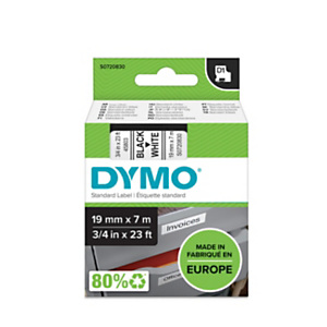 Dymo S0720830 D1 Standard Cartuccia di etichette per etichettatrici Nero su bianco 19 mm x 7 m Dymo S0720830 D1 Standard Cartuccia di etichette per etichettatrici Nero su bianco 19 mm x 7 m