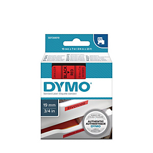 Dymo S0720870 D1 Standard Nero su rosso 19 mm x 7 m Dymo S0720870 D1 Standard Nero su rosso 19 mm x 7 m
