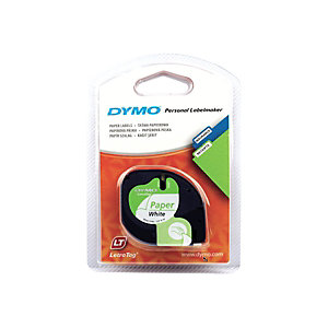 Dymo S0721510 cinta Letratag 12 mm x 4 m negro sobre blanco papel