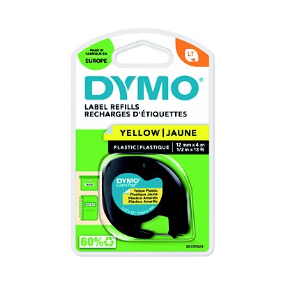 Dymo S0721620 cinta Letratag 12 mm x 4 m negro sobre amarillo - 1