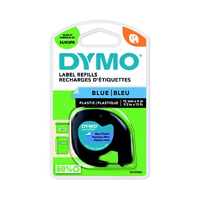 Dymo S0721650 cinta Letratag 12 mm x 4 m negro sobre azul - 1