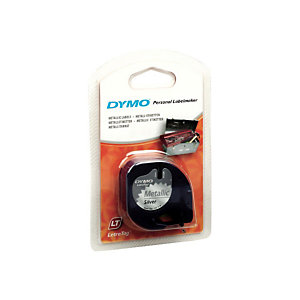 Dymo S0721730 cinta Letratag 12 mm x 4 m metalizada plata