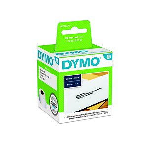 Dymo S0722370 LW Etiquetas de direcciones estándar, negro sobre blanco, 89 x 28 mm Dymo S0722370 LW Etiquetas de direcciones estándar, negro sobre blanco, 89 x 28 mm