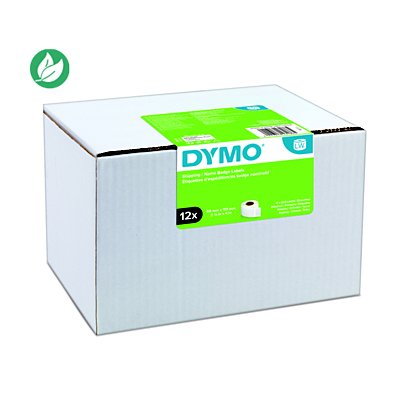Dymo S0722420 Étiquettes d'expédition/pour badges nominatifs blanches 101 x 54 mm - boîte de 12 rouleaux de 220 étiquettes - 1