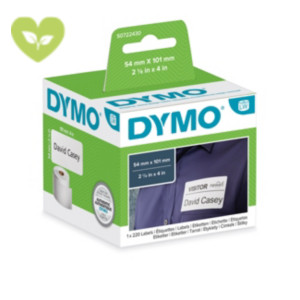DYMO S0722430 Etichette LabelWriter per spedizione/badge, Adesivo permanente, 54 x 101 mm, Bianco (rotolo 220 etichette) DYMO S0722430 Etichette LabelWriter per spedizione/badge, Adesivo permanente, 54 x 101 mm, Bianco (rotolo 220 etichette)