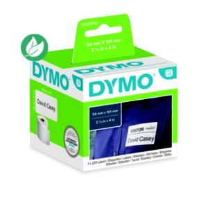 Dymo S0722430 Etiquettes pour titreuse LabelWriter pour Badges - 101 x 54 mm - boîte de 220 étiquettes