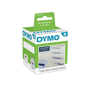 DYMO S0722460 Etichette LabelWriter per cartelle sospese, Adesivo permanente, 50 x 12 mm, Bianco (rotolo 220 etichette)