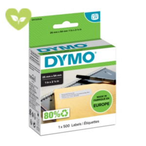 DYMO S0722520 Etichette LabelWriter per prezzi, Adesivo riposizionabile, 25 x 54 mm, Bianco (rotolo 500 etichette) DYMO S0722520 Etichette LabelWriter per prezzi, Adesivo riposizionabile, 25 x 54 mm, Bianco (rotolo 500 etichette)