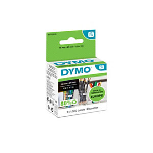 DYMO S0722530 Etichette LabelWriter per prezzi, Adesivo riposizionabile, 13 x 25 mm, Bianco (rotolo 1.000 etichette)