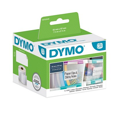DYMO S0722540 Etichette LabelWriter per prezzi, Adesivo riposizionabile, 57 x 32 mm, Bianco (rotolo 1.000 etichette) - 1