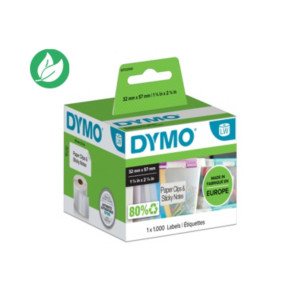 Dymo S0722540Étiquettes multi-usages pour titreuse LabelWriter 32 x 57 mm - le rouleau de 1000 étiquettes