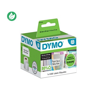 Dymo S0722540Étiquettes multi-usages pour titreuse LabelWriter 32 x 57 mm - le rouleau de 1000 étiquettes - 1