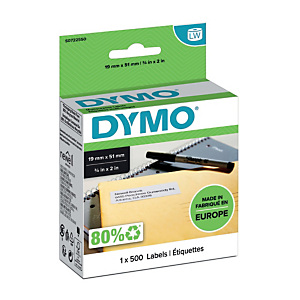 DYMO S0722550 LW multifunctionele etiketten zwart op wit 19 x 51 mm
