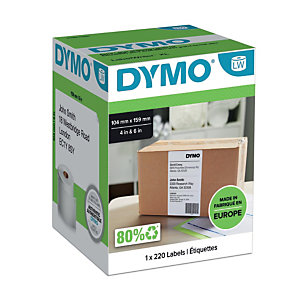 Dymo S0904980 LW très grand format étiquettes d'expédition noir sur fond blanc 159 x 104 mm - paquet 220 unités