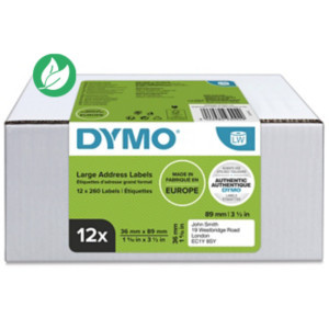 Dymo Étiquettes d'adresse larges 2093093 LabelWriter - 36 x 89 mm - Boîte de 12 rouleaux de 260 étiquettes Dymo Étiquettes d'adresse larges 2093093 LabelWriter - 36 x 89 mm - Boîte de 12 rouleaux de 260 étiquettes