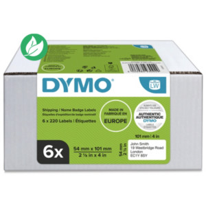 Dymo Étiquettes d'expédition blanches 2093092 LabelWriter - 54 x 101 mm - Boîte de 6 rouleaux de 220 étiquettes Dymo Étiquettes d'expédition blanches 2093092 LabelWriter - 54 x 101 mm - Boîte de 6 rouleaux de 220 étiquettes