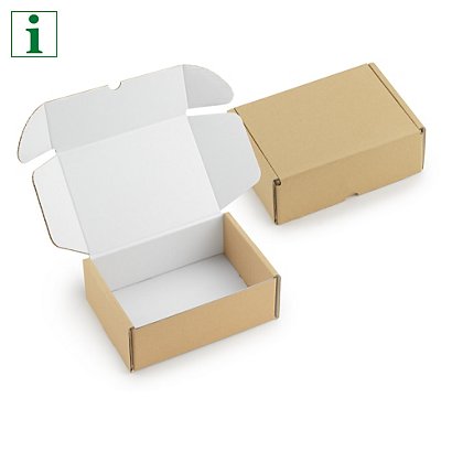 Easifold brown with a white lining, 250x150x100mm, pack of 25 - 1