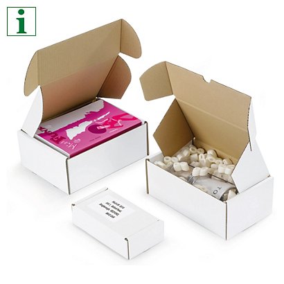 Easifold white, fast assembly postal boxes, 100x80x60mm - 1