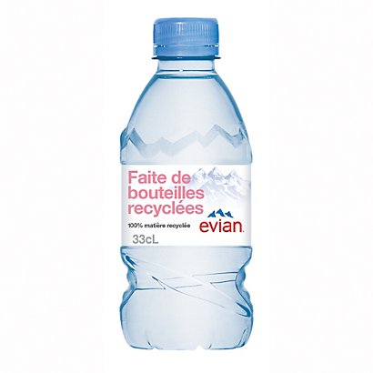 Eau plate Evian, en bouteille, lot de 24 x 33 cl