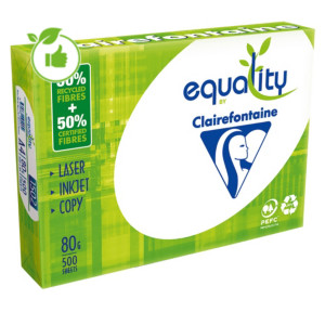 Ecologisch wit papier Clairefontaine Equality A4 80g, 5 riemen van 500 vellen